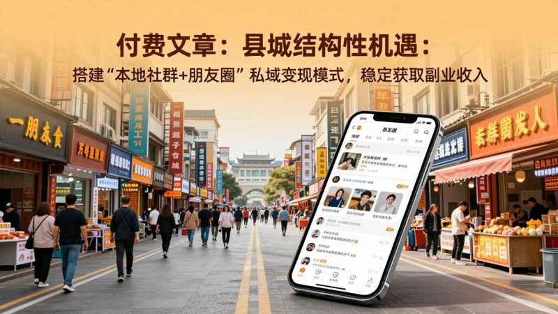 付费文章：县城结构性机遇：搭建“本地社群+朋友圈”私域变现模式，稳定获取副业收入 - 严选资源大全 - 严选资源大全