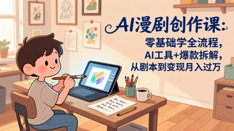 AI漫剧创作课：零基础学全流程，AI工具+爆款拆解，从剧本到变现月入过万 - 严选资源大全 - 严选资源大全