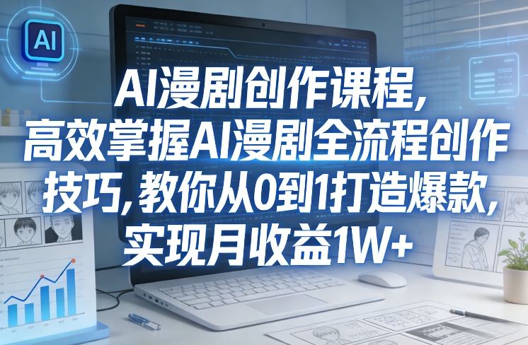 某社群AI漫剧创作课程，高效掌握AI漫剧全流程创作技巧，教你从0到1打造爆款，实现月收益1W+ - 严选资源大全