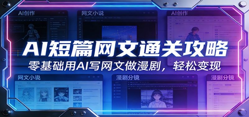 AI短篇网文通关攻略：零基础用AI写网文做漫剧，轻松变现 - 严选资源大全 - 严选资源大全