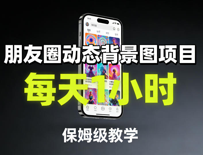 朋友圈动态背景图项目，每天1小时，保姆级教学 - 严选资源大全