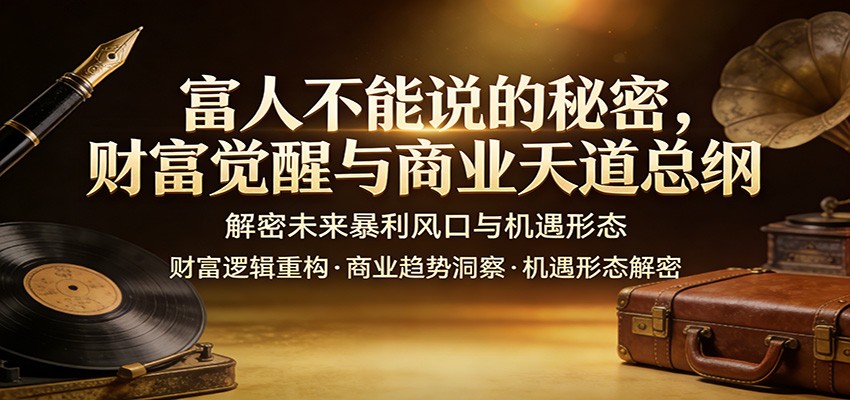 富人不能说的秘密，财富觉醒与商业天道总纲，解密未来暴利风口与机遇形态 - 严选资源大全