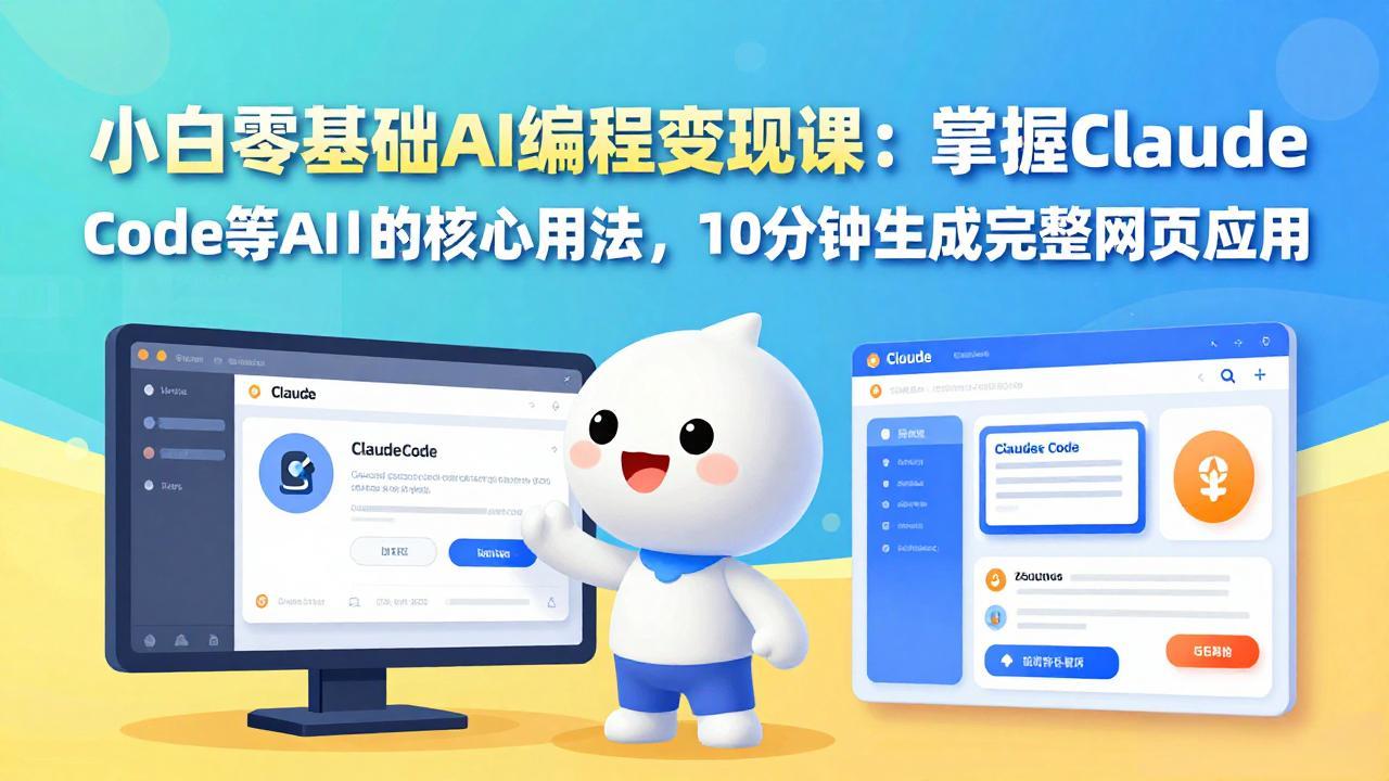 小白零基础AI编程变现课：掌握Claude Code等AI工具的核心用法，10分钟生成完整网页应用 - 严选资源大全