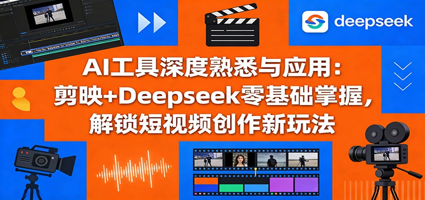 AI工具深度熟悉与应用：剪映+Deepseek零基础掌握，解锁短视频创作新玩法 - 严选资源大全