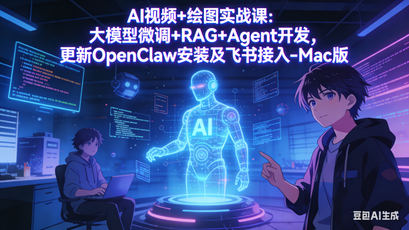 AI视频+绘图实战课:大模型微调+RAG+Agent开发,更新OpenClaw安装及飞书接入-Mac版 - 严选资源大全 - 严选资源大全