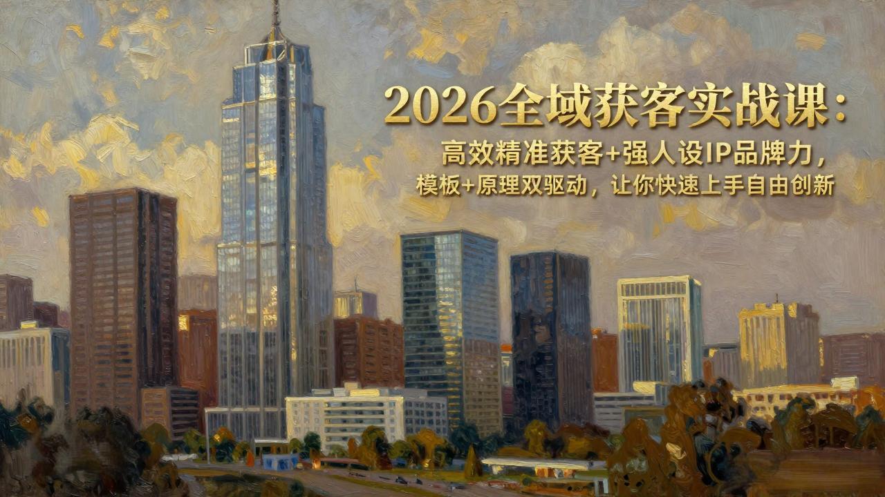 2026全域获客实战课：高效精准获客+强人设IP品牌力，模板+原理双驱动，让你快速上手自由创新 - 严选资源大全