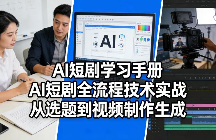 AI短剧学习手册，AI短剧全流程技术实战，从选题到视频制作生成 - 严选资源大全