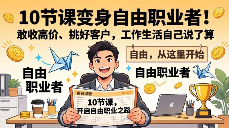 10 节课变身自由职业者！敢收高价、挑好客户，工作生活自己说了算 - 严选资源大全 - 严选资源大全