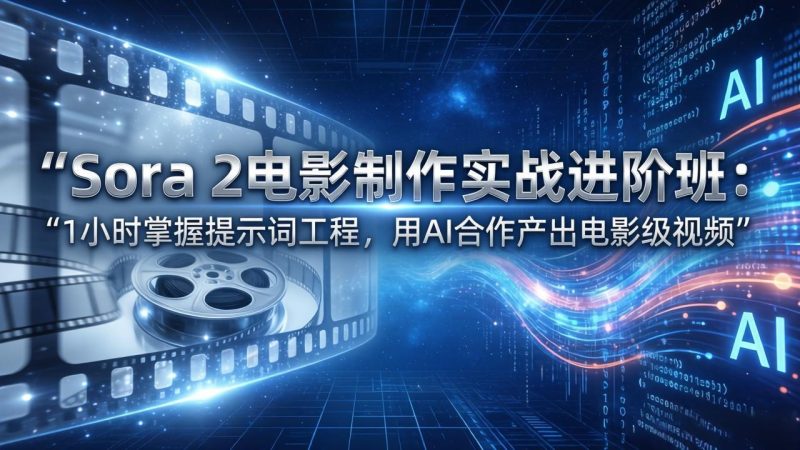Sora 2电影制作实战进阶班：1小时掌握提示词工程，用AI合作产出电影级视频 - 严选资源大全 - 严选资源大全