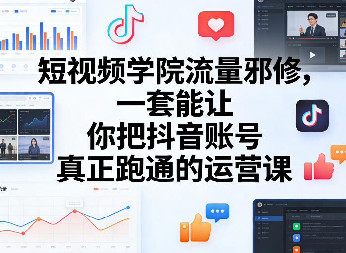 短视频学院流量邪修，一套能让你把抖音账号真正跑通的运营课 - 严选资源大全