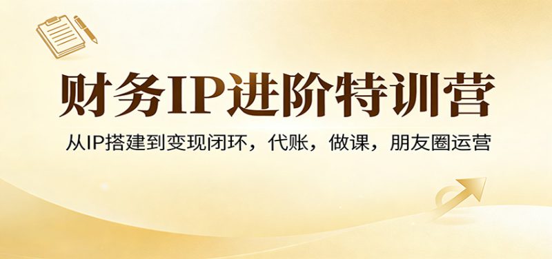 财务IP进阶特训营：从IP搭建到变现闭环，代账，做课，朋友圈运营 - 严选资源大全 - 严选资源大全