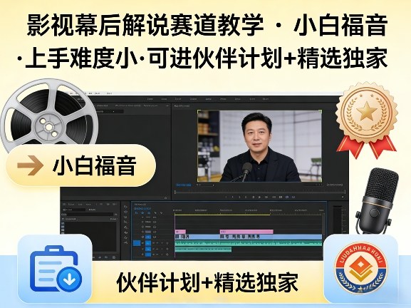 某大佬的影视幕后解说赛道教学，小白福音，上手难度小，可进伙伴计划+精选独家 - 严选资源大全