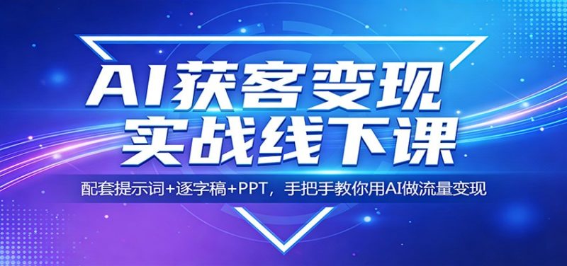 AI获客变现实战线下课:配套提示词+逐字稿+PPT,手把手教你用AI做流量变现 - 严选资源大全 - 严选资源大全