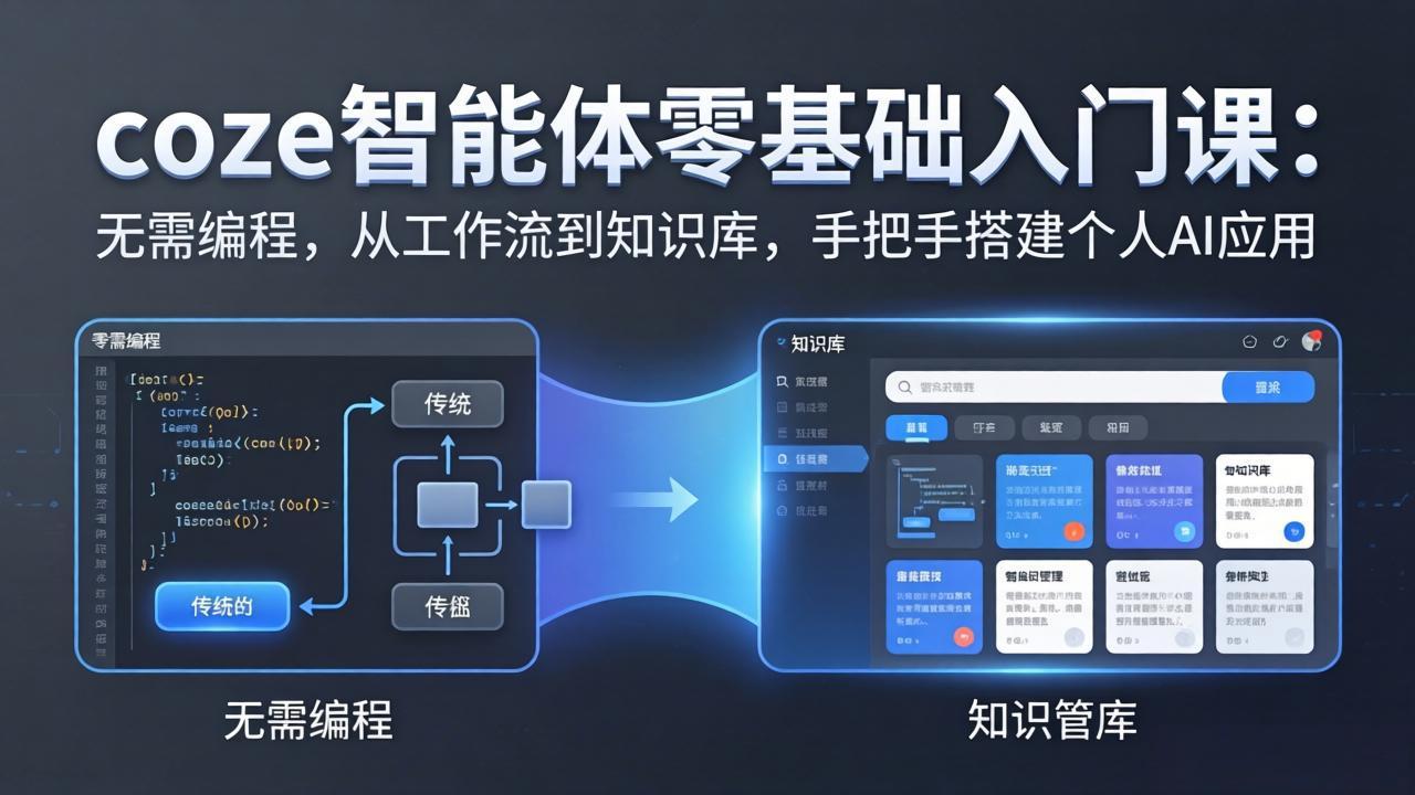 coze智能体零基础入门课：无需编程，从工作流到知识库，手把手搭建个人AI应用 - 严选资源大全