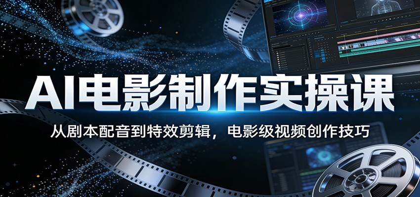 AI电影制作实操课:从剧本配音到特效剪辑,电影级视频创作技巧 - 严选资源大全