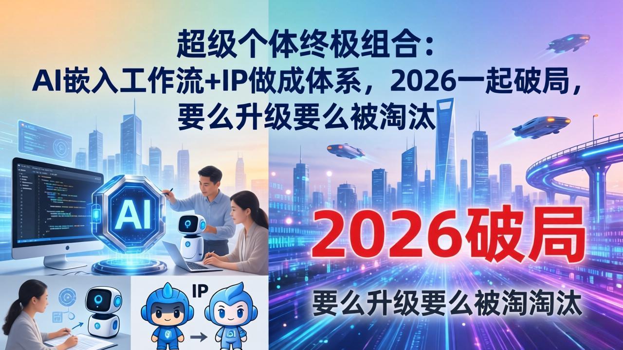 超级个体终极组合:AI嵌入工作流+IP做成体系,2026一起破局,要么升级要么被淘汰 - 严选资源大全