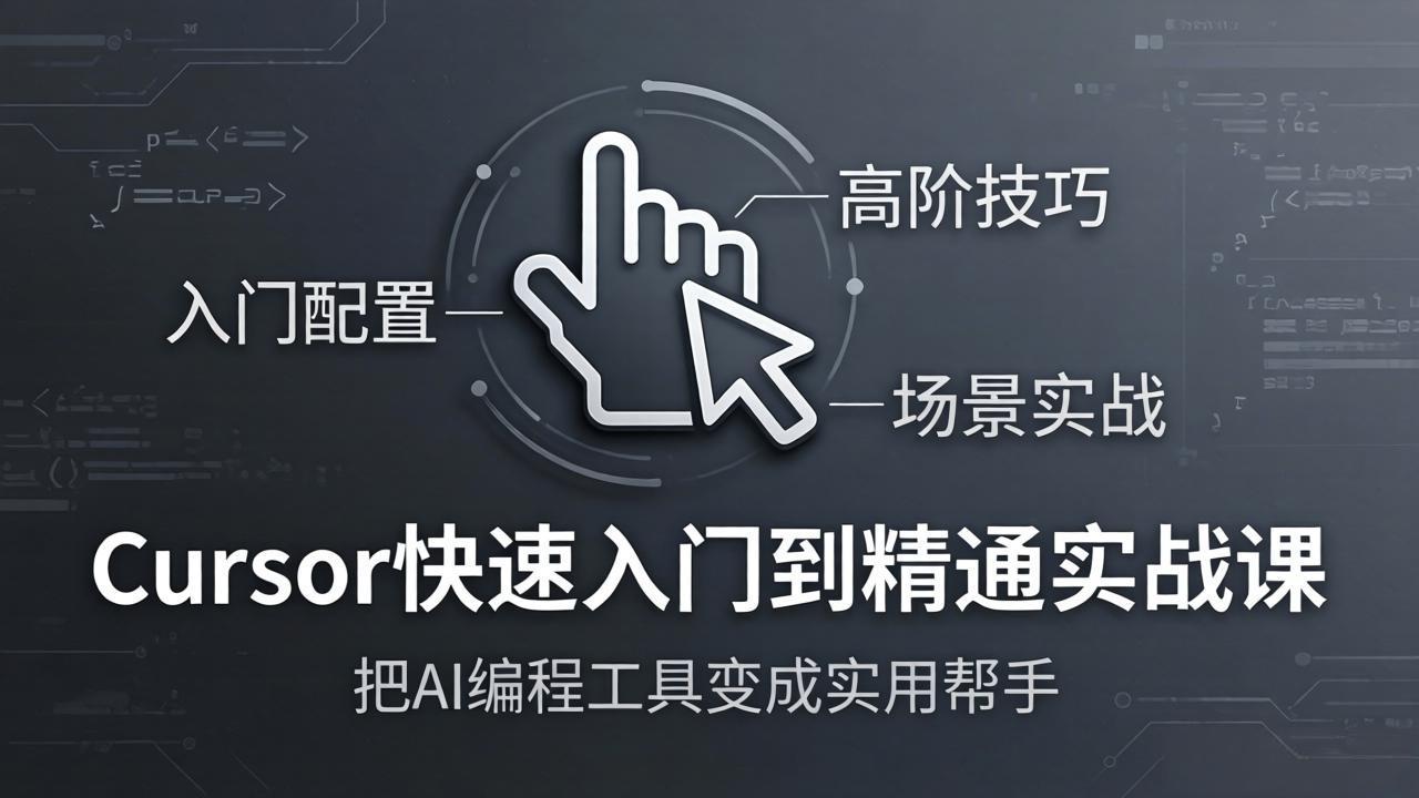 Cursor快速入门到精通实战课:入门配置+高阶技巧+场景实战,把AI编程工具变成实用帮手 - 严选资源大全