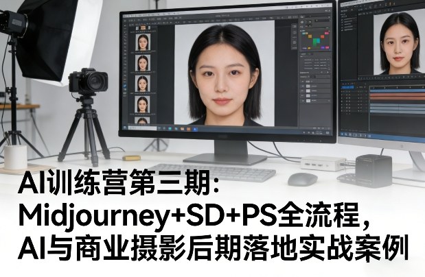 AI训练营第三期：Midjourney+SD+PS全流程，AI与商业摄影后期落地实战案例 - 严选资源大全