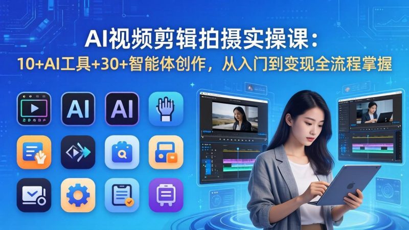 AI 视频剪辑拍摄实操课：10+AI工具+30+智能体创作，从入门到变现全流程掌握 - 严选资源大全 - 严选资源大全