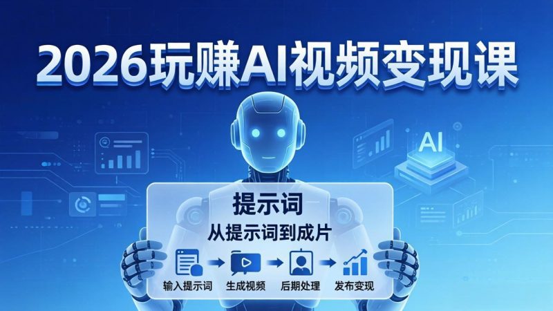 2026玩赚AI视频变现课:掌握 AI 视频全流程技能,从提示词到成片高效产出 - 严选资源大全 - 严选资源大全