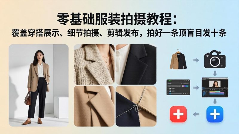 零基础服装拍摄教程：覆盖穿搭展示、细节拍摄、剪辑发布，拍好一条顶盲目发十条 - 严选资源大全 - 严选资源大全