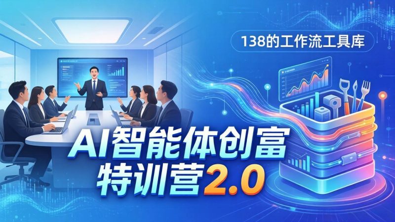 AI智能体创富训练营2.0：3天闭门直播+视频课+工具库，从0到1搭建智能体附138个工作流 - 严选资源大全 - 严选资源大全