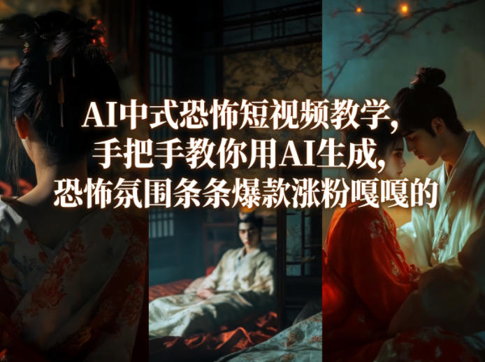AI中式恐怖短视频教学，手把手教你用AI生成，恐怖氛围条条爆款涨粉嘎嘎的 - 严选资源大全