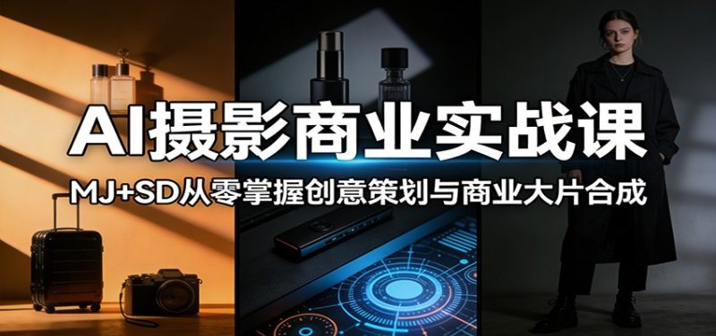AI摄影商业实战课:MJ+SD从零掌握创意策划与商业大片合成 - 严选资源大全 - 严选资源大全