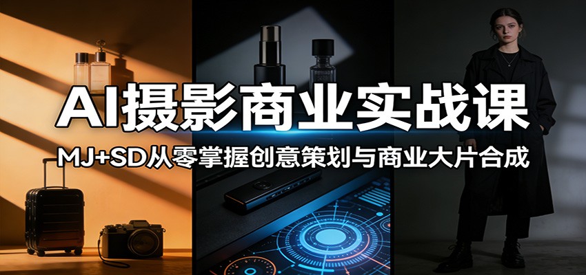 AI摄影商业实战课:MJ+SD从零掌握创意策划与商业大片合成 - 严选资源大全
