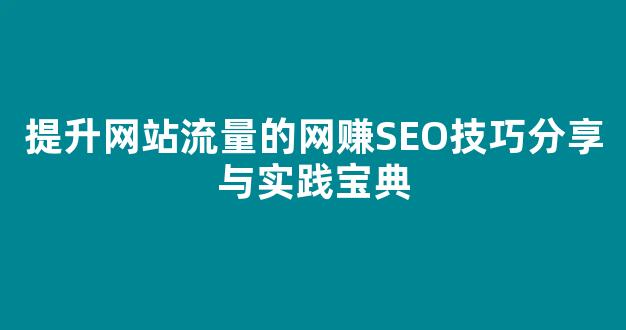 提升网站流量的网赚SEO技巧分享与实践宝典 - 严选资源大全