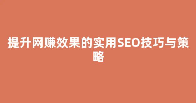 提升网赚效果的实用SEO技巧与策略 - 严选资源大全