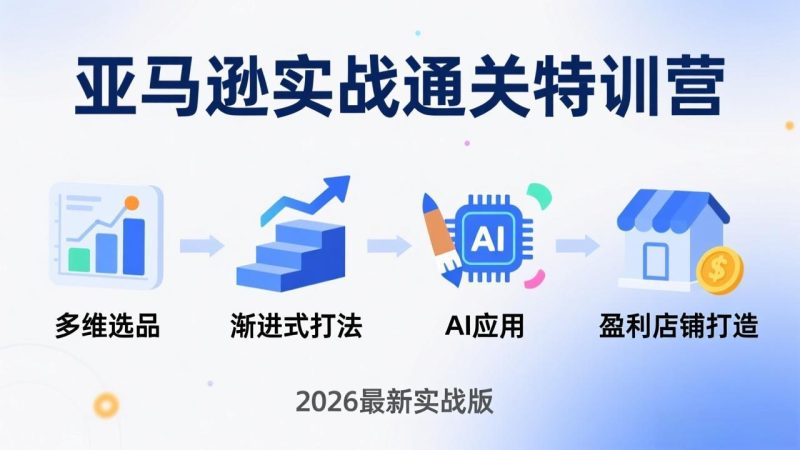 亚马逊实战通关特训营：26年4月更新，多维选品+渐进式打法+AI应用，从0到1打造盈利店铺 - 严选资源大全 - 严选资源大全