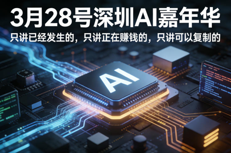3月28号深圳AI嘉年华，只讲已经发生的，只讲正在賺钱的，只讲可以复制的 - 严选资源大全