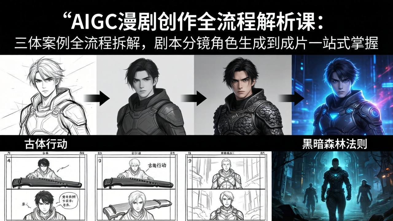 AIGC漫剧创作全流程解析课：三体案例全流程拆解，剧本分镜角色生成到成片一站式掌握 - 严选资源大全