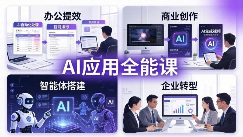 AIGC 应用全能课：办公提效、商业创作、智能体搭建、企业转型，一站式学会AI应用 - 严选资源大全 - 严选资源大全