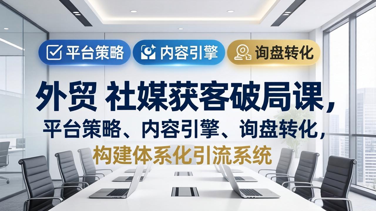 外贸 社媒获客破局课，平台策略、内容引擎、询盘转化，构建体系化引流系统(更新26年3月 - 严选资源大全