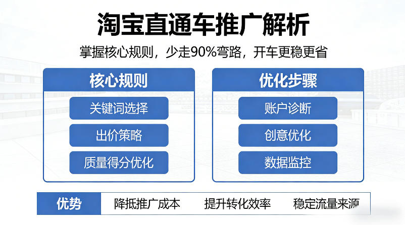 淘宝直通车推广解析，掌握核心规则，少走90%弯路，开车更稳更省 - 严选资源大全