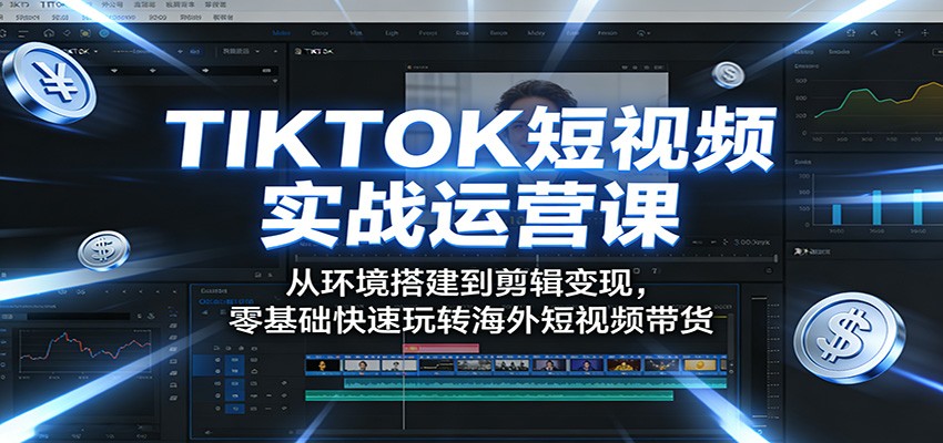 TIKTOK短视频实战运营课：从环境搭建到剪辑变现，零基础快速玩转海外短视频带货 - 严选资源大全