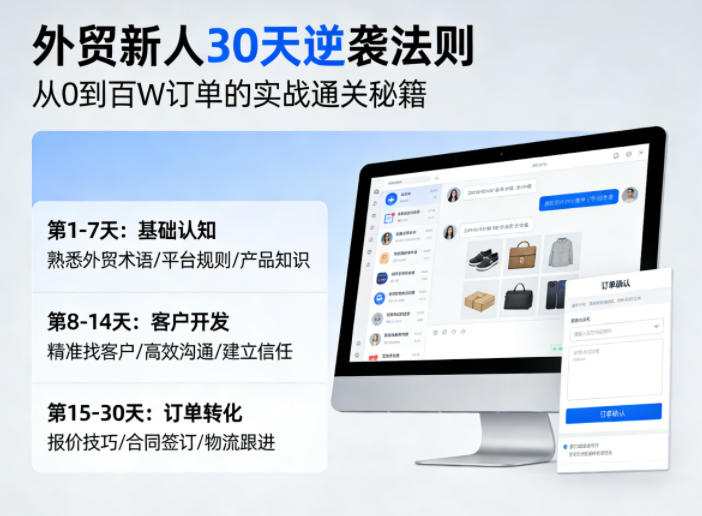 外贸新人30天逆袭法则，教你从0到百W订单的实战通关秘籍 - 严选资源大全