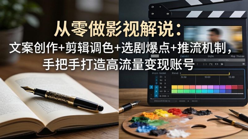 从零做影视解说:文案创作+剪辑调色+选剧爆点+推流机制,手把手打造高流量变现账号 - 严选资源大全 - 严选资源大全