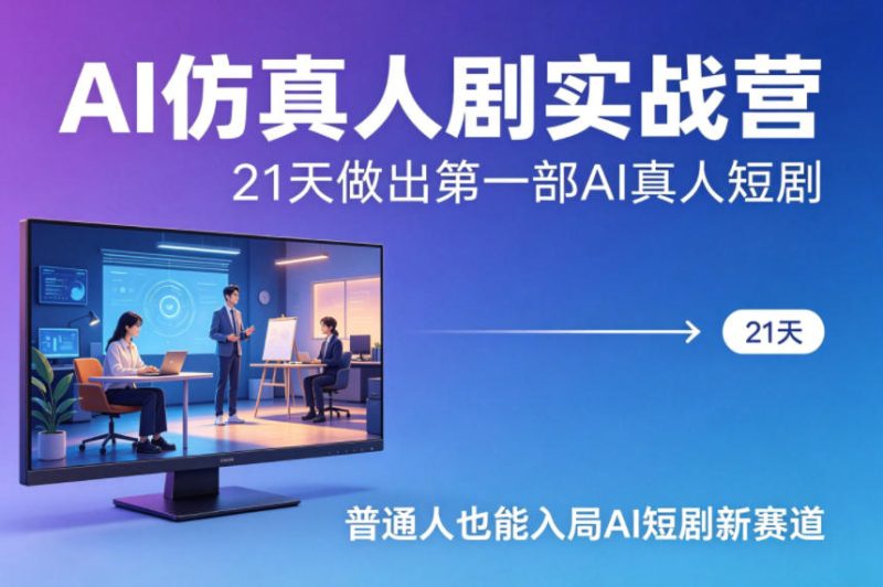 AI仿真人剧实战营,21天做出第一部AI真人短剧,普通人也能入局AI短剧新赛道 - 严选资源大全 - 严选资源大全