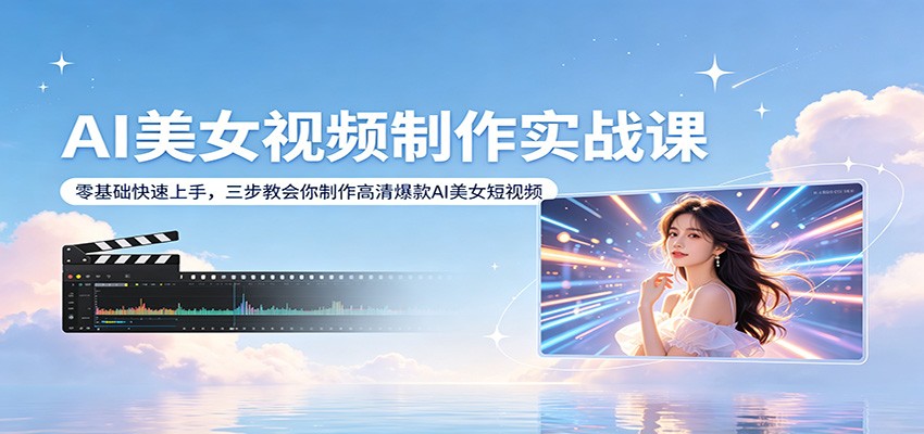 AI美女视频制作实战课：零基础快速上手，三步教会你制作高清爆款AI美女短视频 - 严选资源大全