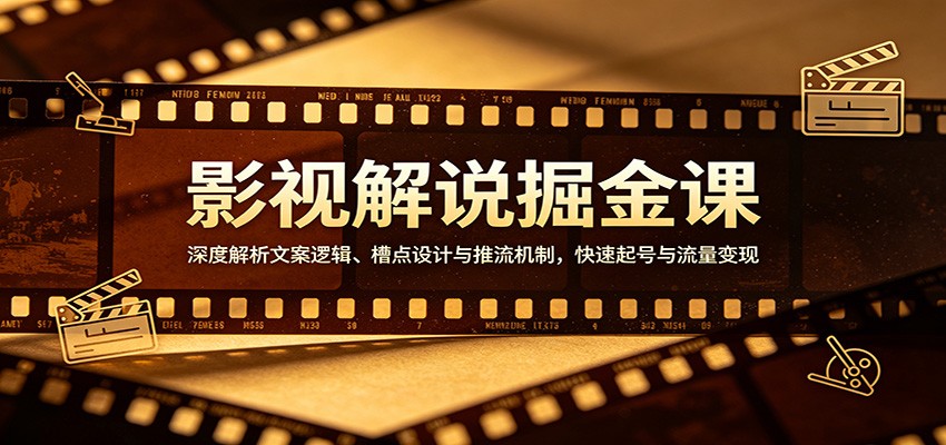 影视解说掘金课：深度解析文案逻辑、槽点设计与推流机制，快速起号与流量变现 - 严选资源大全