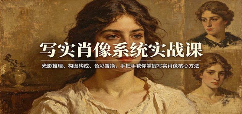 写实肖像系统实战课：光影推理、构图构成、色彩置换，手把手教你掌握写实肖像核心方法 - 严选资源大全 - 严选资源大全