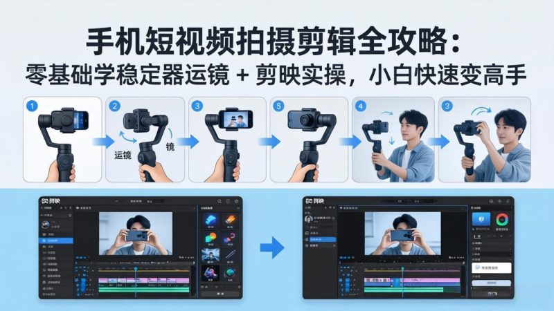 手机短视频拍摄剪辑全攻略：零基础学稳定器运镜 + 剪映实操，小白快速变高手 - 严选资源大全 - 严选资源大全