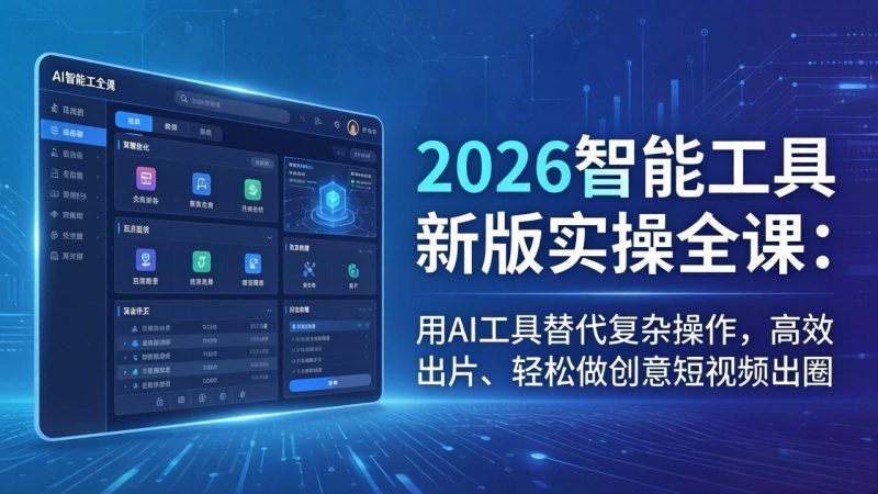 2026智能工具新版实操全课：用AI工具替代复杂操作，高效出片、轻松做创意短视频出圈 - 严选资源大全 - 严选资源大全