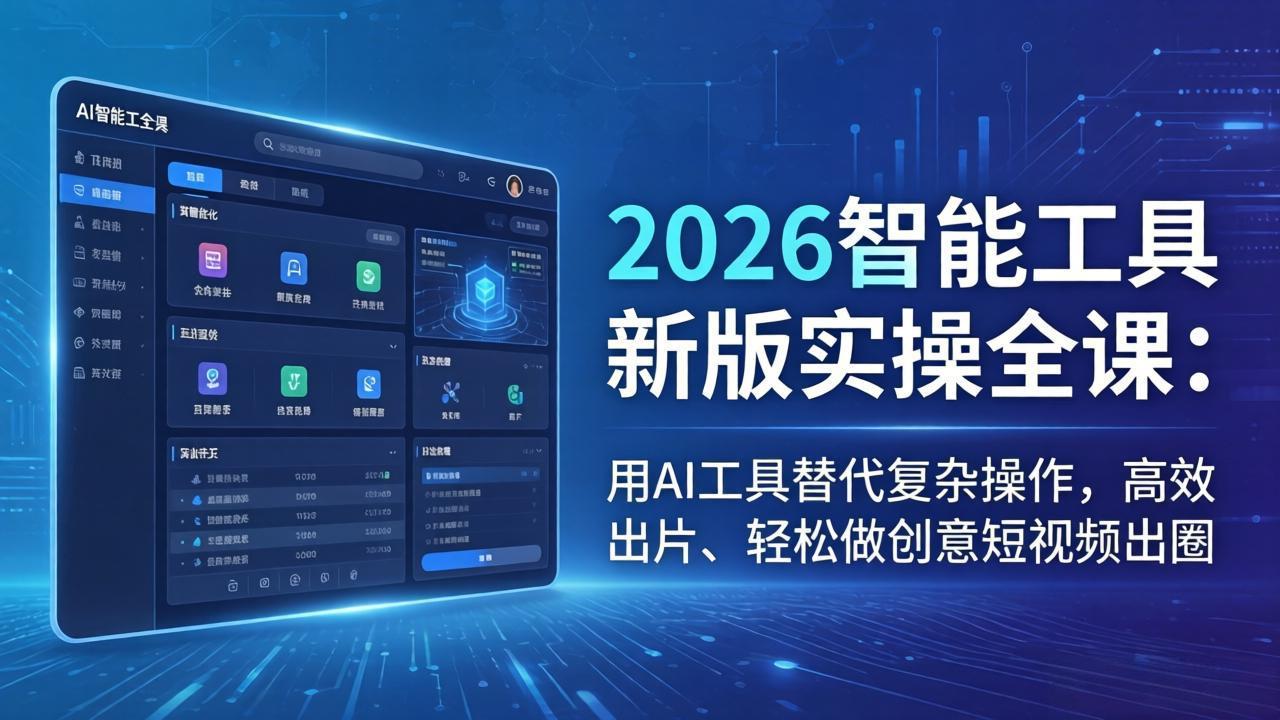 2026智能工具新版实操全课：用AI工具替代复杂操作，高效出片、轻松做创意短视频出圈 - 严选资源大全