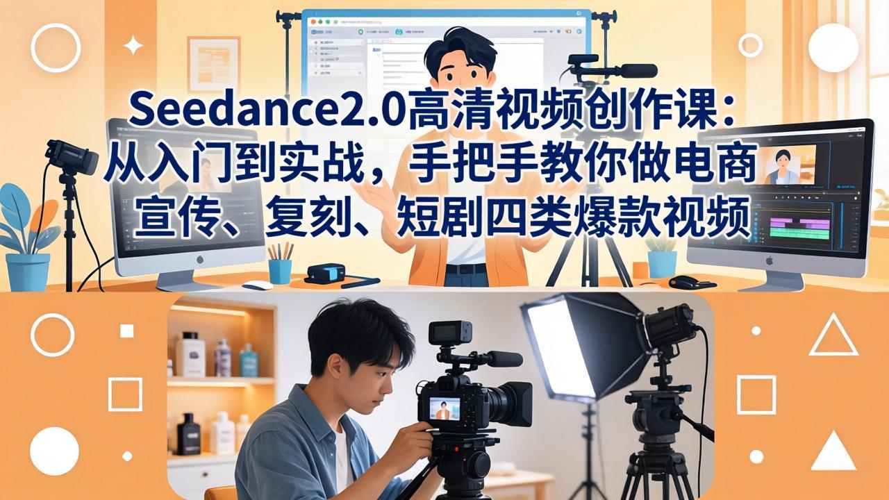 Seedance2.0高清视频创作课：从入门到实战，手把手教你做电商、宣传、复刻、短剧四类爆款视频 - 严选资源大全