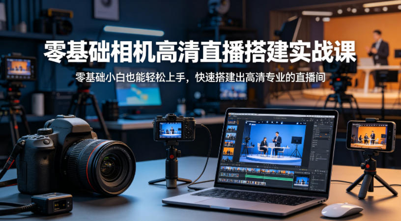 零基础相机高清直播间搭建实战课，小白也能轻松上手，快速搭建出高清专业的直播间 - 严选资源大全