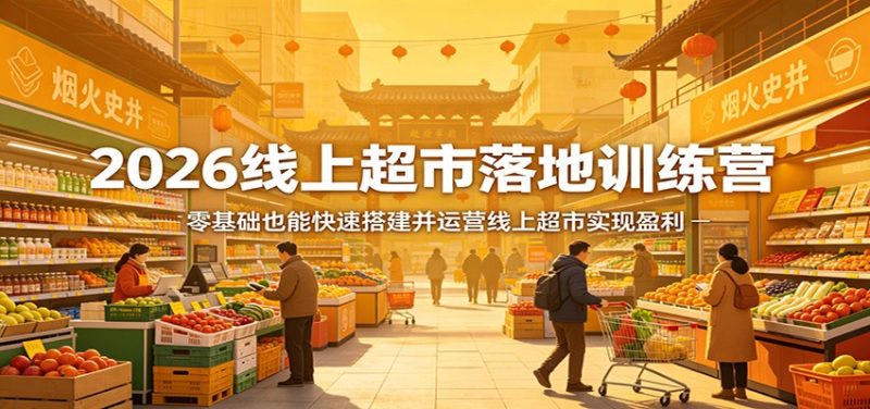 2026线上超市落地训练营，零基础也能快速搭建并运营线上超市实现盈利 - 严选资源大全 - 严选资源大全